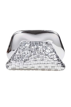 Silver Gea weaved cross body bag THE MOIRE' | TMSR25GMWL18SILVER